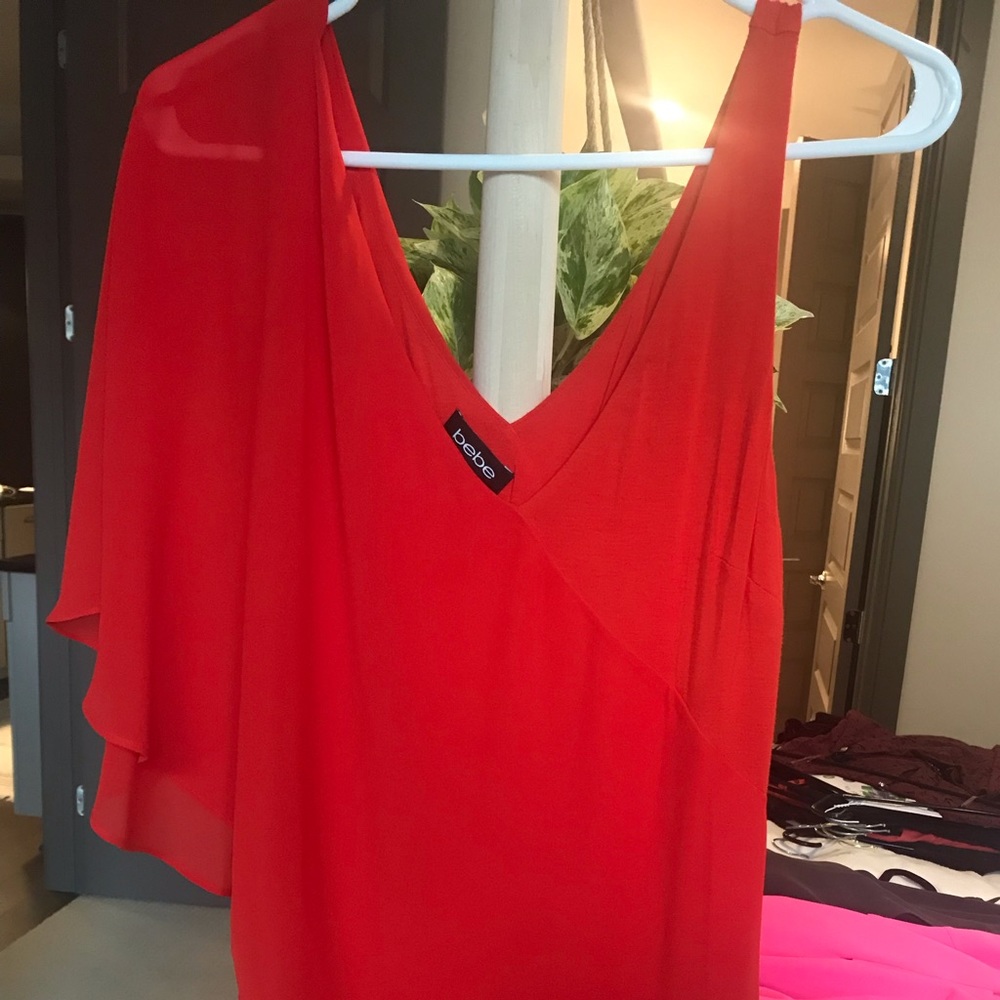 BEBE bright orange/ coral dress